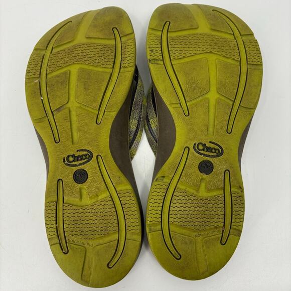 Chaco Thong Sandal Comfort Beachy Flip Flop Green Women's Size 9 - Picture 10 of 11
